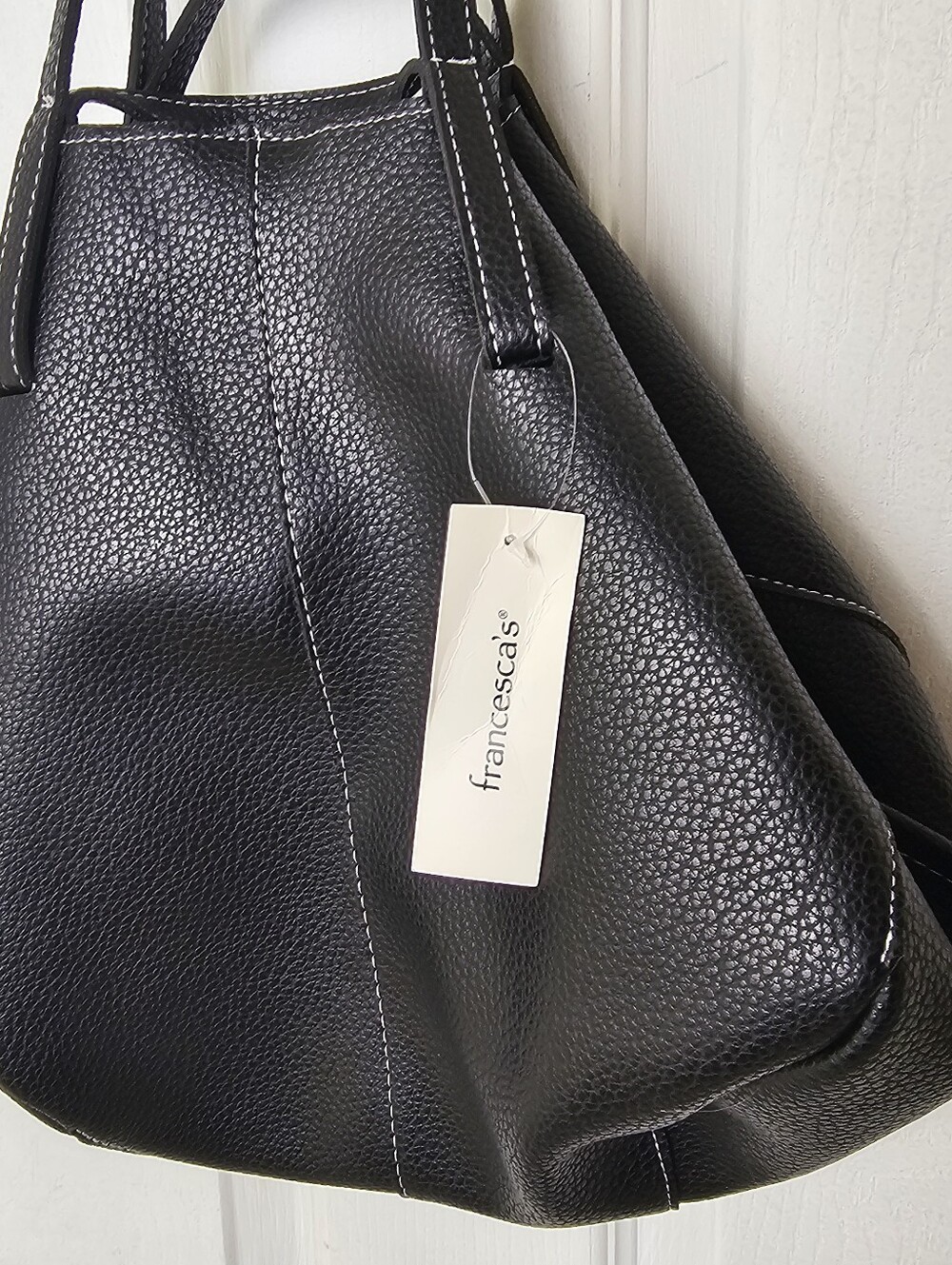 New Francescas Pebbled Leather Over Sized Bucket Bag